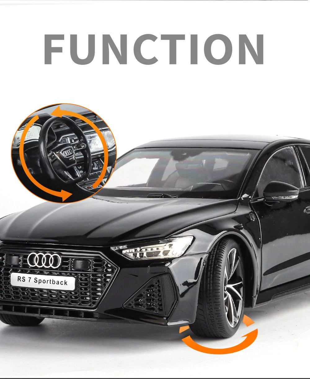 1:18 Key Remote Control Version AUDI RS7 Alloy Sports Car Model Diecast Metal Racing Car Vehicle Model Sound Light Kids Toy Gift