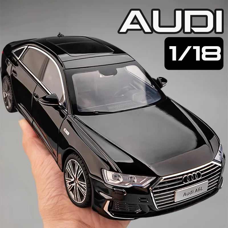 1:18 AUDI A6L Large Alloy Metal Diecast Car Model Sound & Light Collect Ornaments Decorate Gift For Boyfriend Present Birthday
