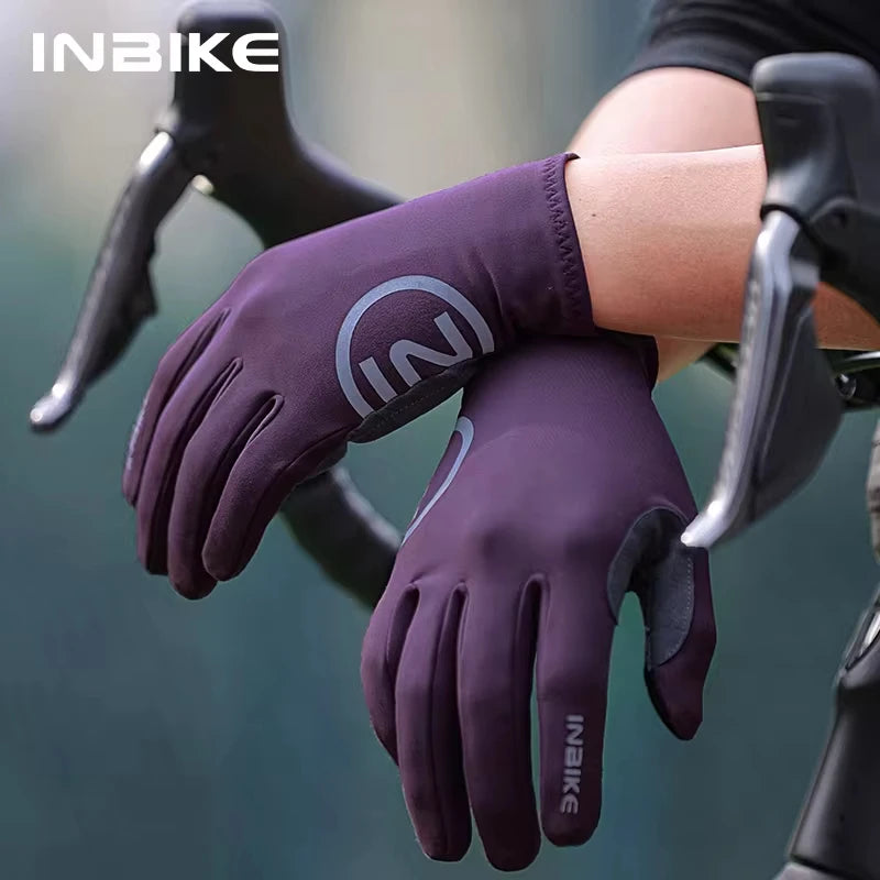 INBIKE 2024 guantes de ciclismo acolchados de Gel para hombres Otoño Invierno guantes de lana para bicicleta de carretera MTB accesorios de bicicleta con pantalla táctil de dedo completo