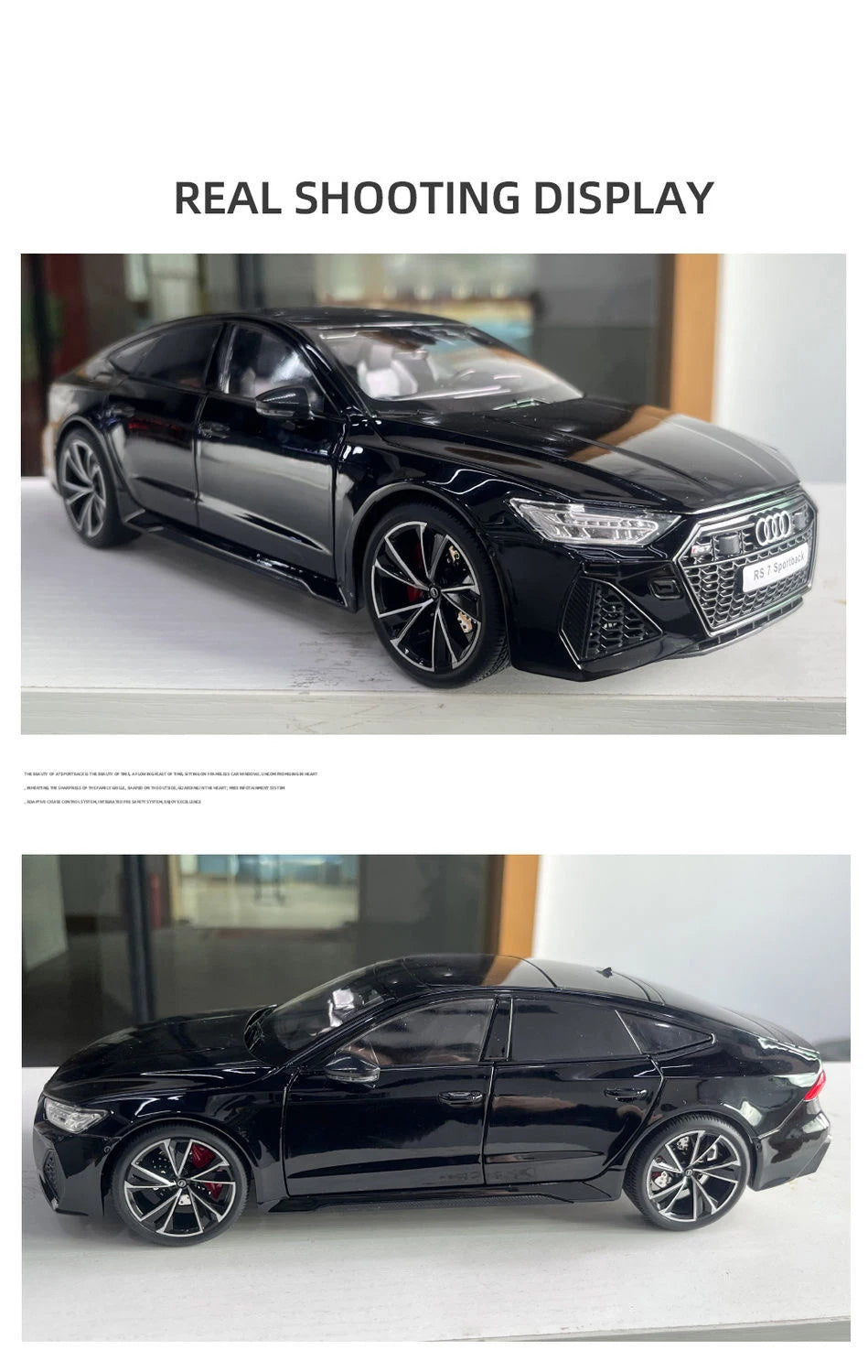 1:18 Key Remote Control Version AUDI RS7 Alloy Sports Car Model Diecast Metal Racing Car Vehicle Model Sound Light Kids Toy Gift