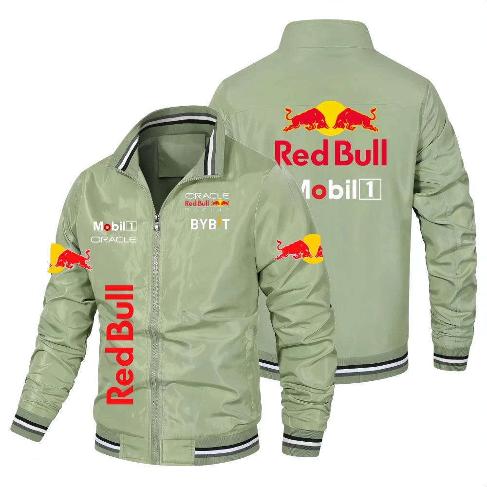 2025 Nuevo Red Bull Logo Print Racing Team Chaqueta de carreras oficial Moda para actividades al aire libre Ropa deportiva Red Bull Ropa para hombres y mujeres Abrigos