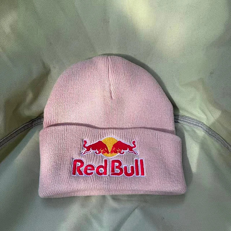 Nuevo Gorro de punto Red Bull para esquí al aire libre, gorro cálido con protección contra el frío y gorro Red Bull grueso para hombres y mujeres