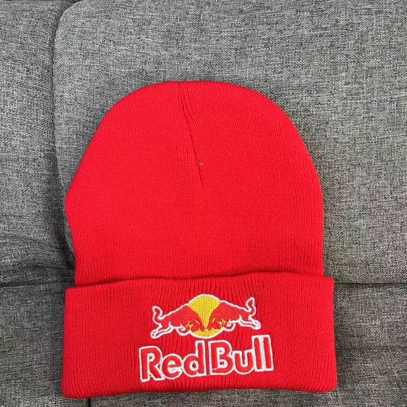 Nuevo Gorro de punto Red Bull para esquí al aire libre, gorro cálido con protección contra el frío y gorro Red Bull grueso para hombres y mujeres
