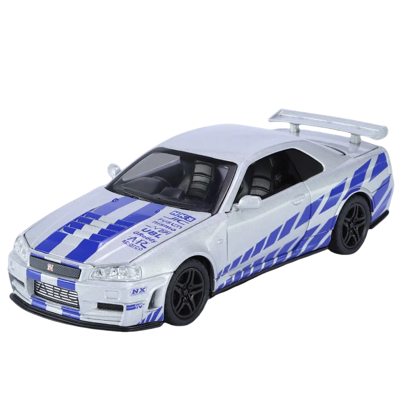 1:32 GTR R34 SKYLINE Fast Alloy Simulation Car Model Diecasts & Toy Vehicles And Furious Cars Decoration Toys For Children Boy