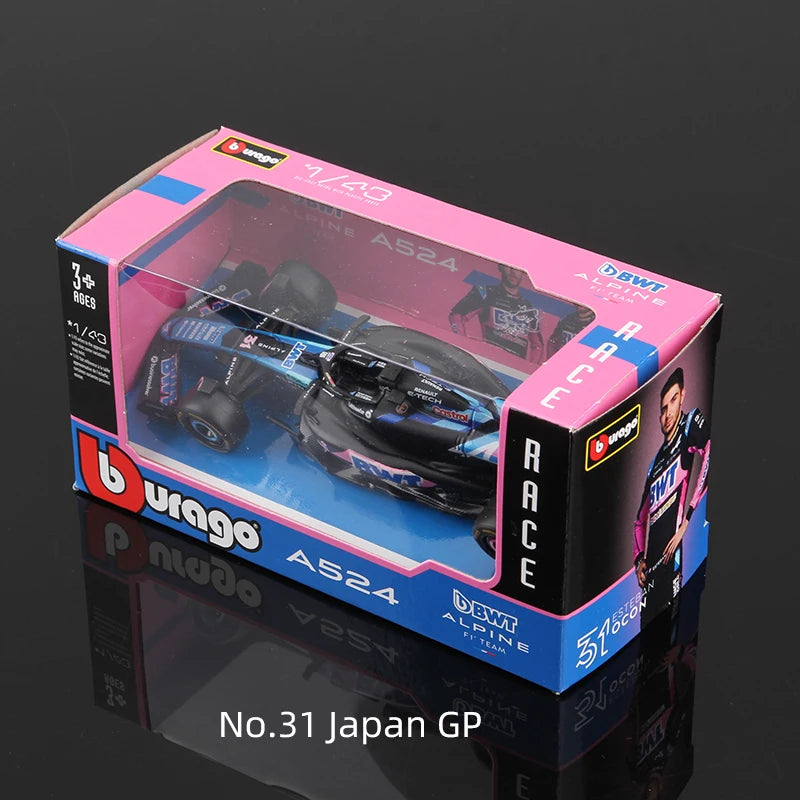 Bburago 1:43 2024 F1 Model MCL38 W15 SF24 RB20 A524 Alloy Miniature Diecast Formula Racing Car Toy