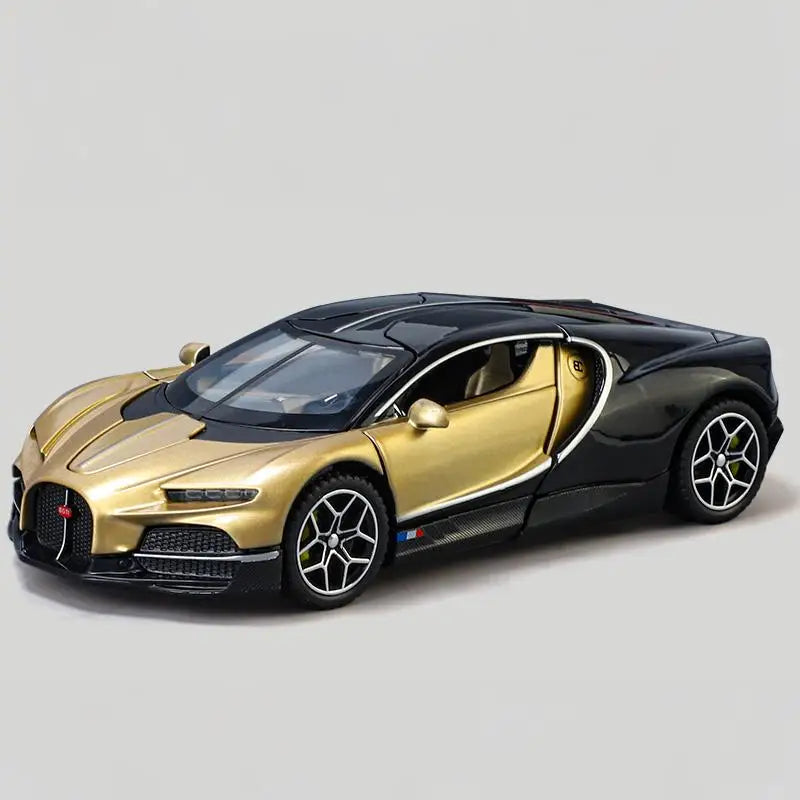 1:32 Bugatti Tourbillon V16 supercoche de aleación de Metal modelo fundido a presión juguetes para niños Mini colección GT pasatiempos regalos de cumpleaños niño