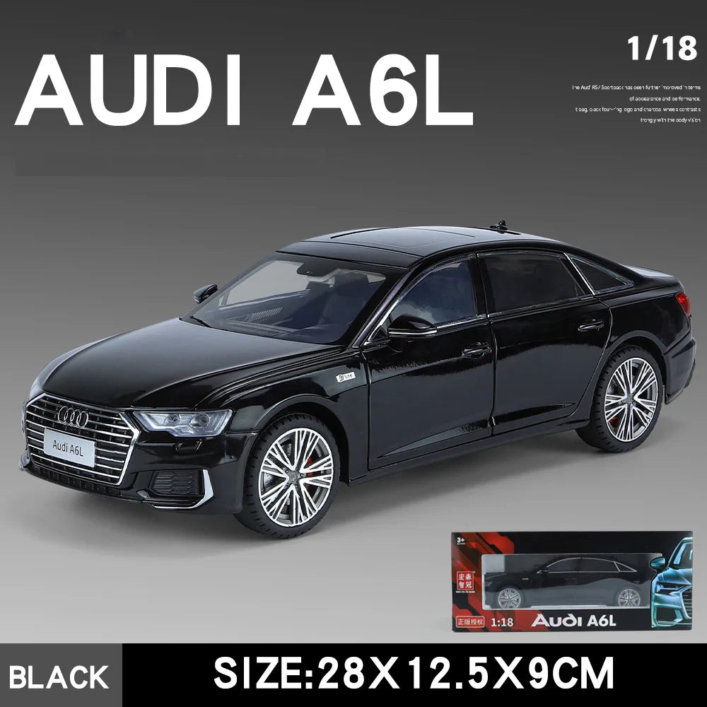 1:18 AUDI A6L Large Alloy Metal Diecast Car Model Sound & Light Collect Ornaments Decorate Gift For Boyfriend Present Birthday