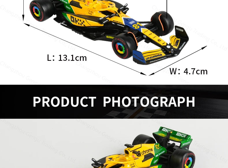 Bburago 1:43 2024 Mclaren MCL38 Miami Monaco F1 Formula Car Die Cast Vehicles Collectible Model Racing Toys