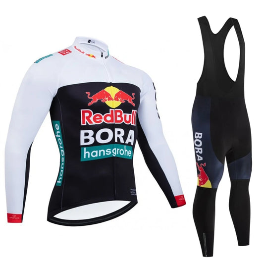 Red Bull-pantalones de ciclismo para hombre, camiseta de ciclismo de manga larga, accesorios para bicicleta de carretera, conjunto de chándal con pechera para bicicletas de montaña