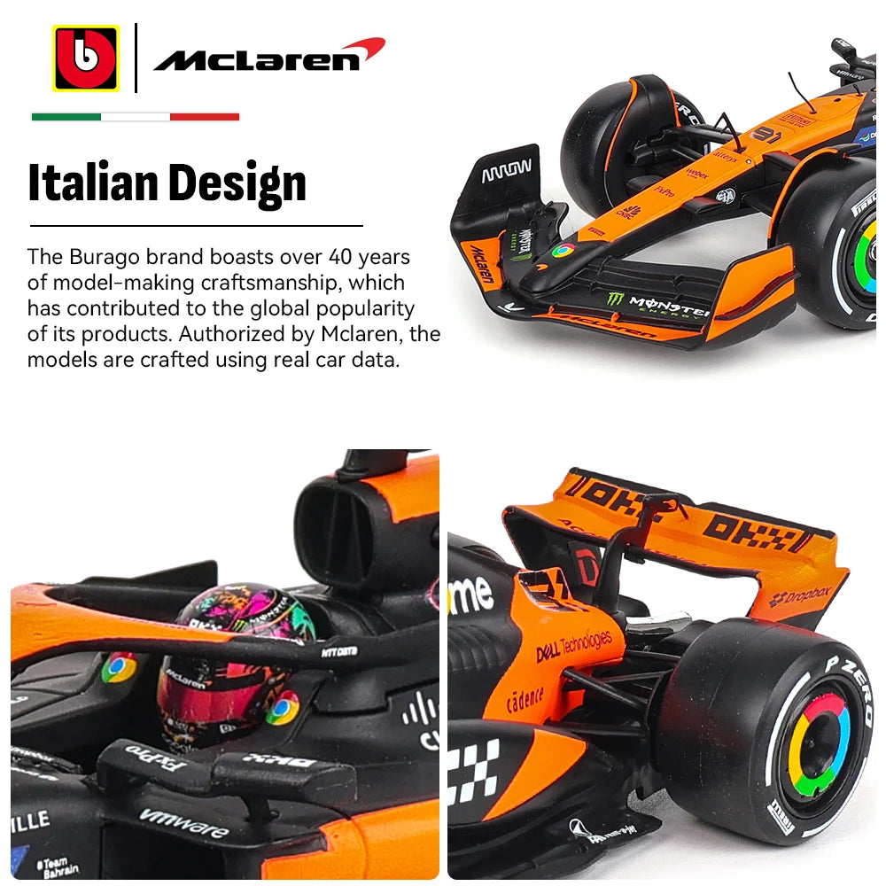 Bburago 1:24 2024 McLaren F1 4 # Lando Norris 81 # Oscar Piastri Die Casting modelo de precisión colección de modelos de coches