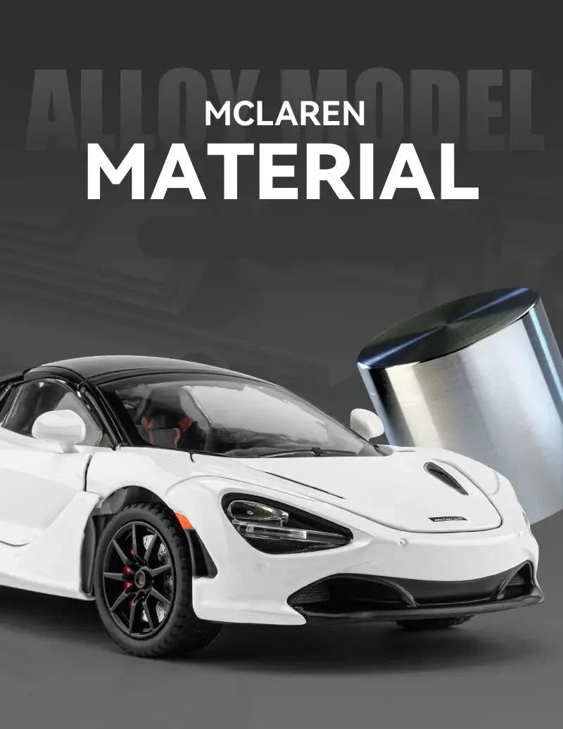 1:24 McLaren 720S Alloy Racing Car Model Diecast Metal Sports Car Model Simulation Sound and Light Collection Childrens Toy Gift