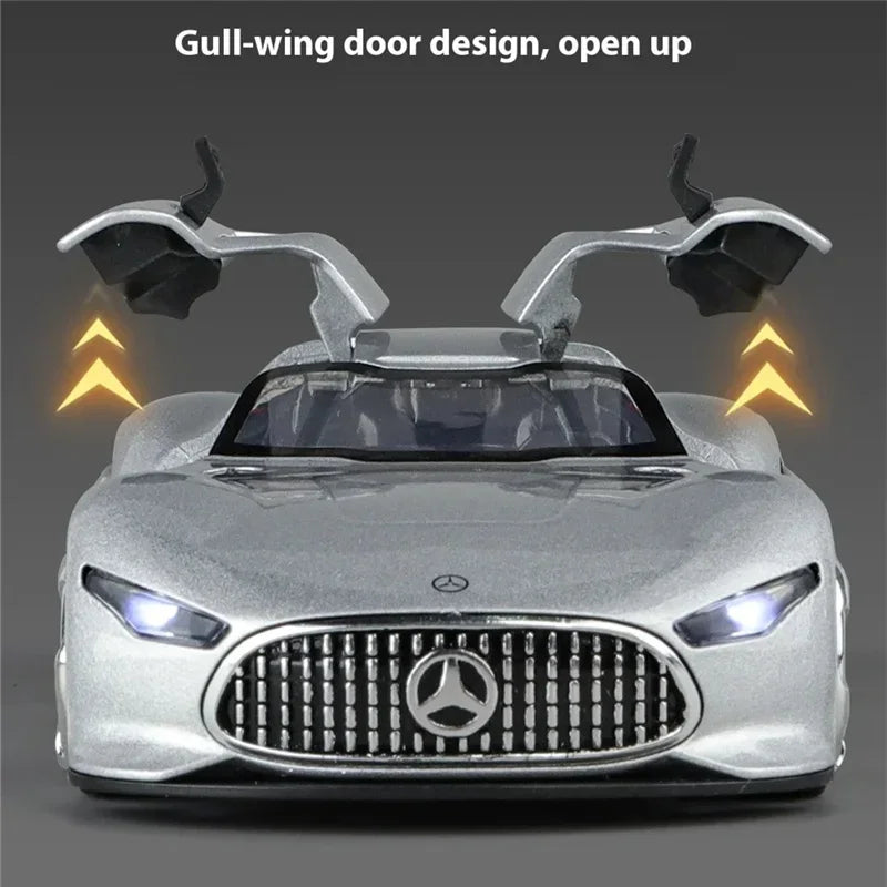 1:32 Mercedes-Benzs Vision GT Alloy Car Model Diecast Metal Racing Car Vehicles Model Simulation Sound Light Kids Toy Gift