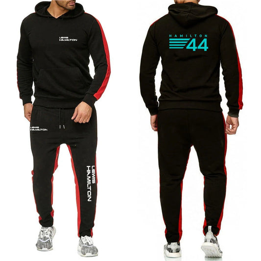 F1 Driver Lewis Hamilton Digital 44 New Clothing Mens Autumn Winter Sets Zipper Hoodie+Pants Tracksuit Sportswear Pullover Sweat