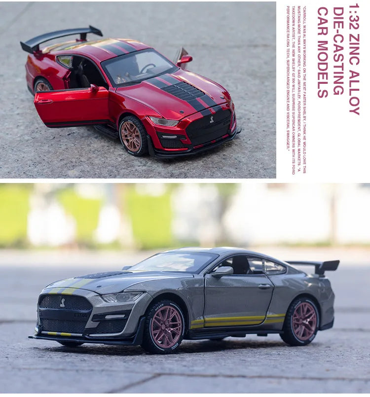 1:32 Ford Mustang GT500 Muscle Sports Car High Simulation Diecast Metal Alloy Model car Sound Light Collection Kids Toy Gifts