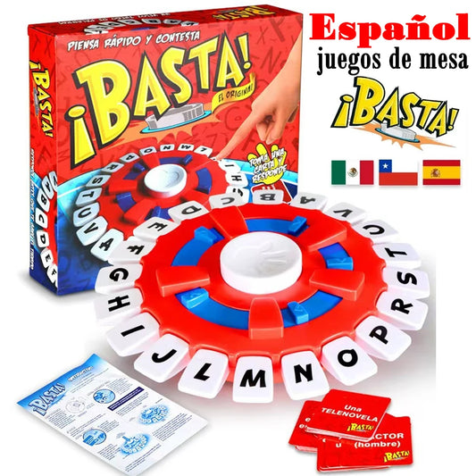 Spanish Basta Game Fast-paced Family Gathering Letter Toys For Adults Children Letters Learning Lengua española Juegos De Mesas