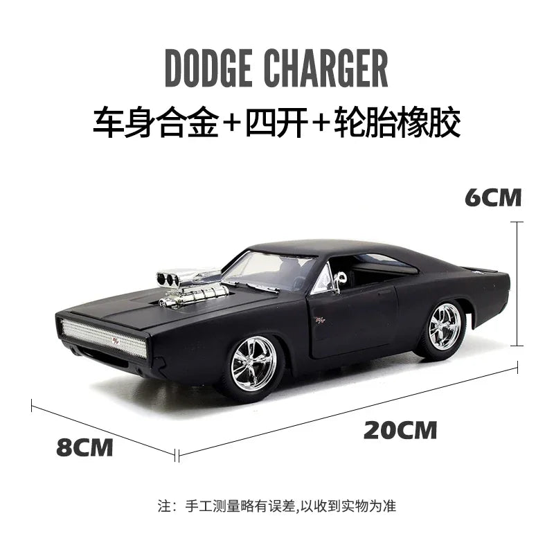1:24 Fast And Furious 1970 Dodge Charger modelo de coche caballos de aleación fundidos modelos de vehículos musculosos juguete coleccionar adornos